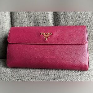 PRADA Saffiano Leather long bifold Wallet